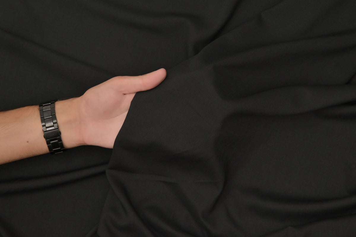 Jet Black - Wash & Wear | Unstitched Shalwar Kameez
